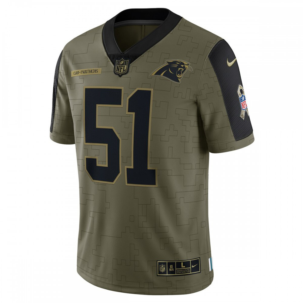 Sam Mills Carolina Panthers Nike 2021 Salute To Service Retired Player Limited Jersey - Olive-GridironStore